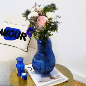 Opjet paris “<br>“Vase en verre Augustin Bleu