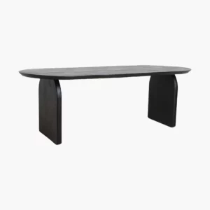 RAW MATERIALS”<br>” BULLNOSE DINING TABLE CLOSED BASE BLACK 200 CM