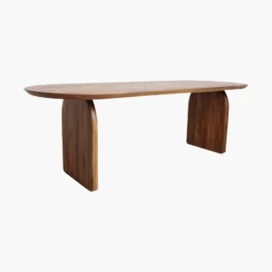 Raw Materials “<br>” Bullnose dining table closed base black 200 cm